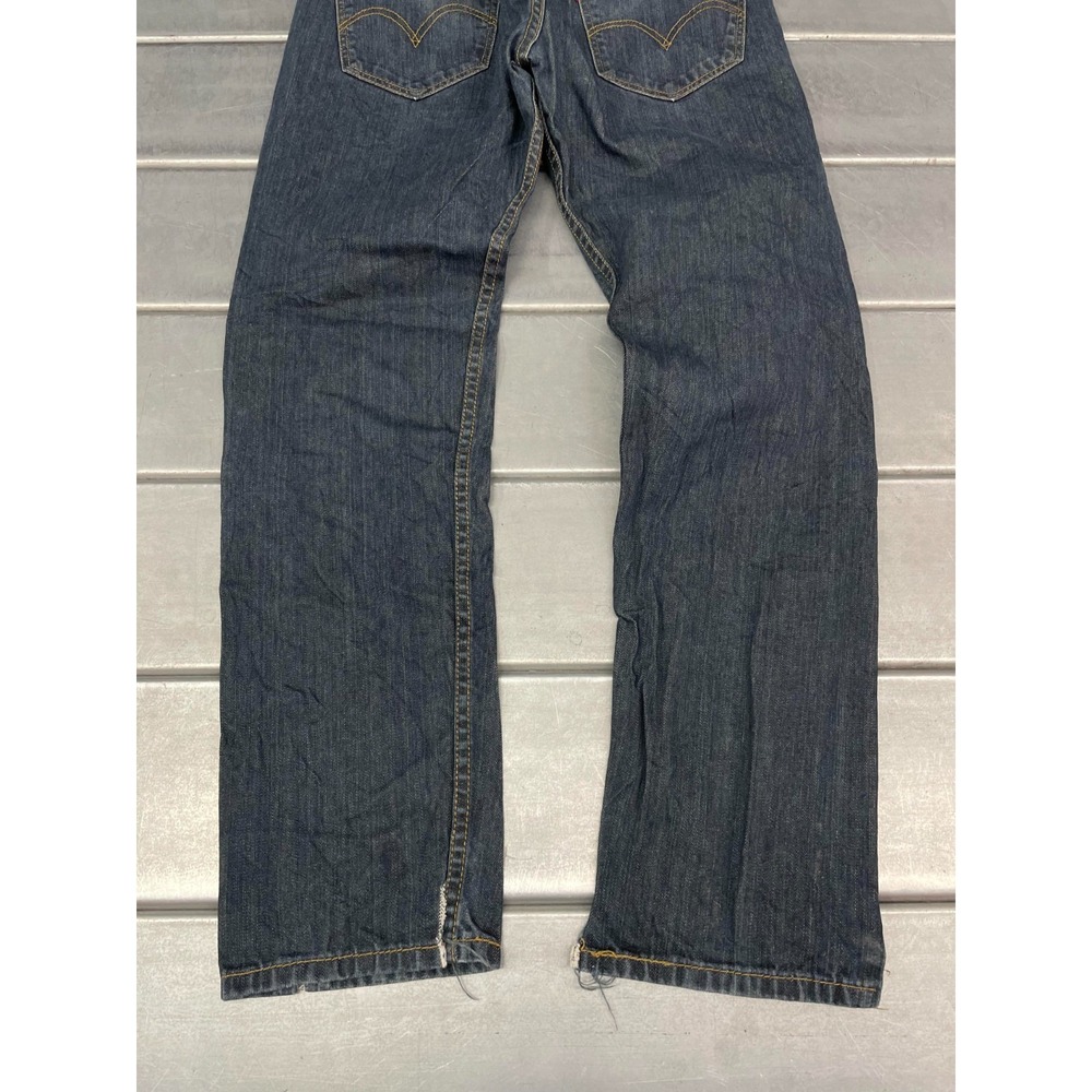 Levis 521 Jeans Slim Taper‎ Mens 32X30 Blue Dark Wash Denim 100% Cotton - Picture 14 of 14